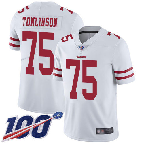 San Francisco 49ers Limited White Men Laken Tomlinson Road NFL Jersey #75 100th Season Vapor Untouchable->san francisco 49ers->NFL Jersey